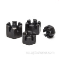 Cubro de óxido negro Hexagon Sloted Castle Nuts GB6178